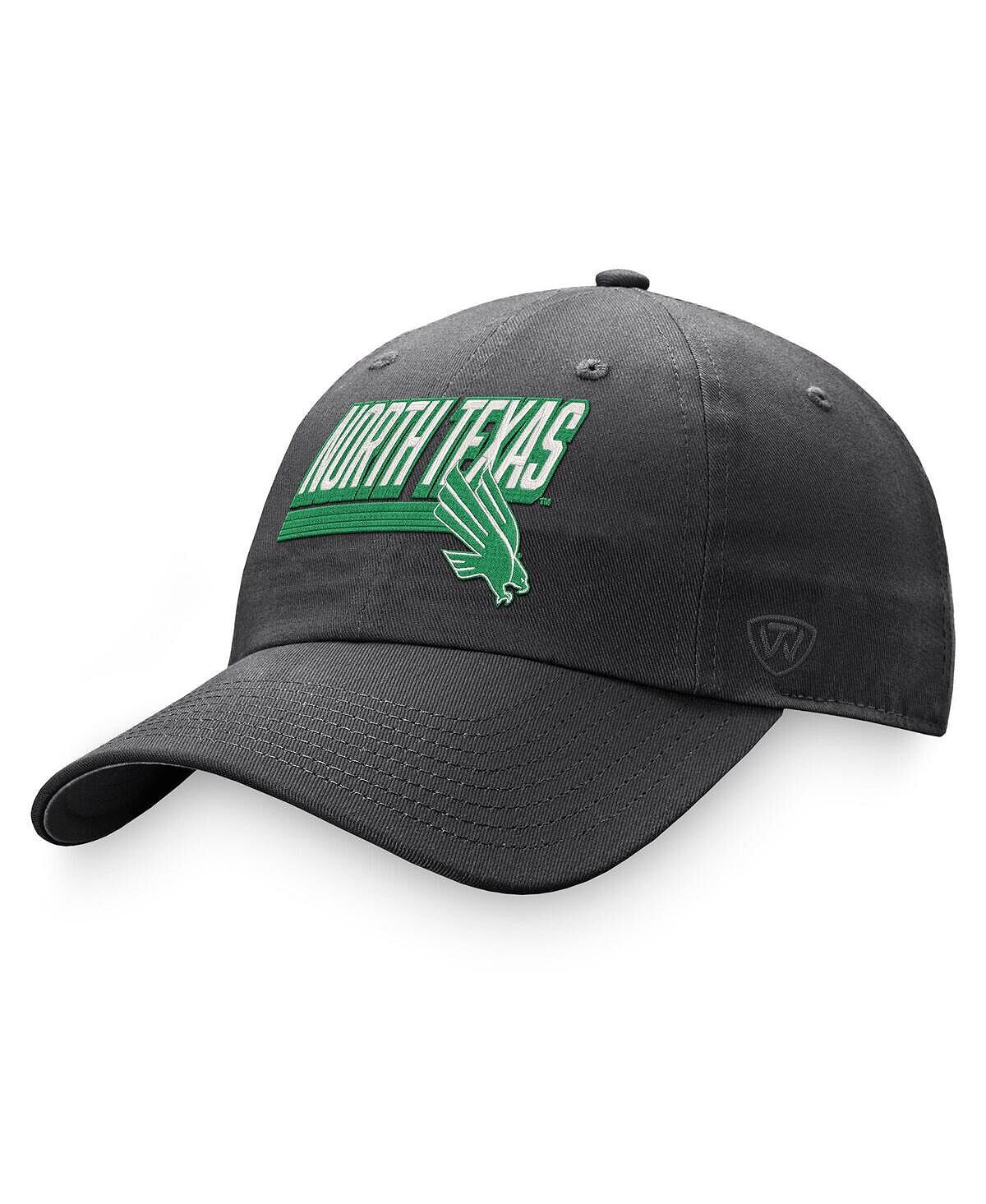 

Мужская темно-серая регулируемая шляпа North Texas Mean Green Slice Top of the World