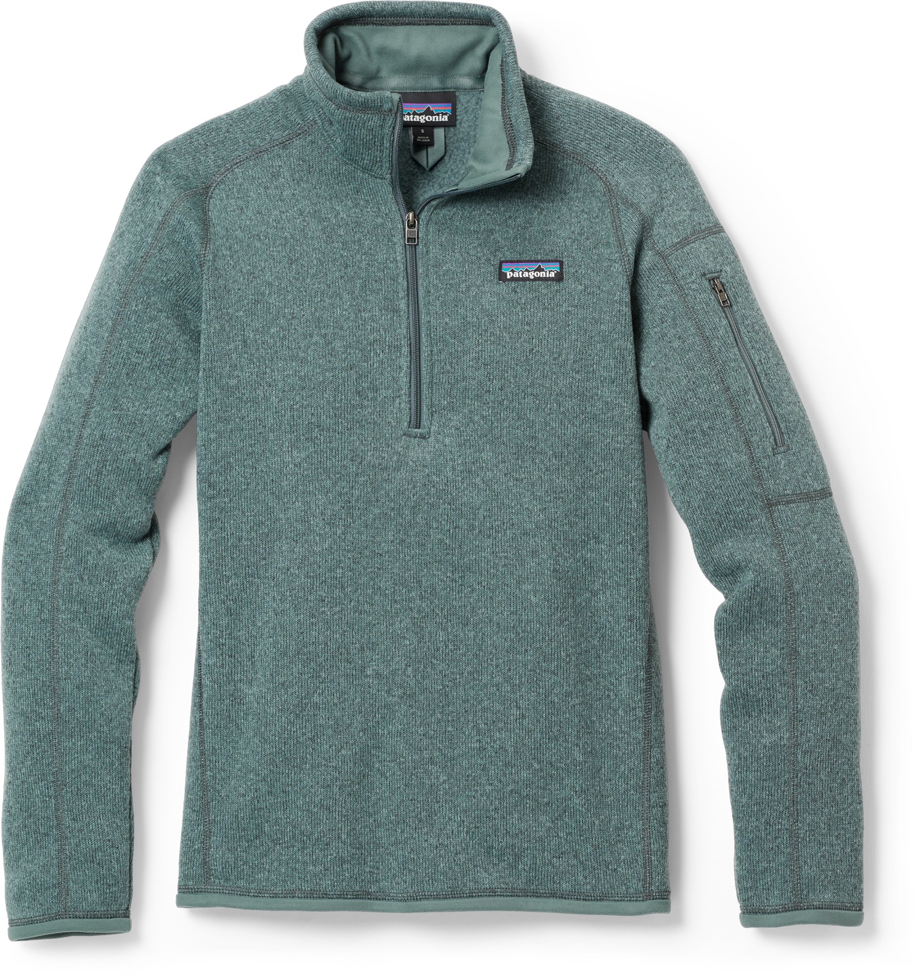Флисовый пуловер Better Sweater с молнией в четверть — женский Patagonia, зеленый пуловер better sweater с молнией в четверть женский patagonia белый