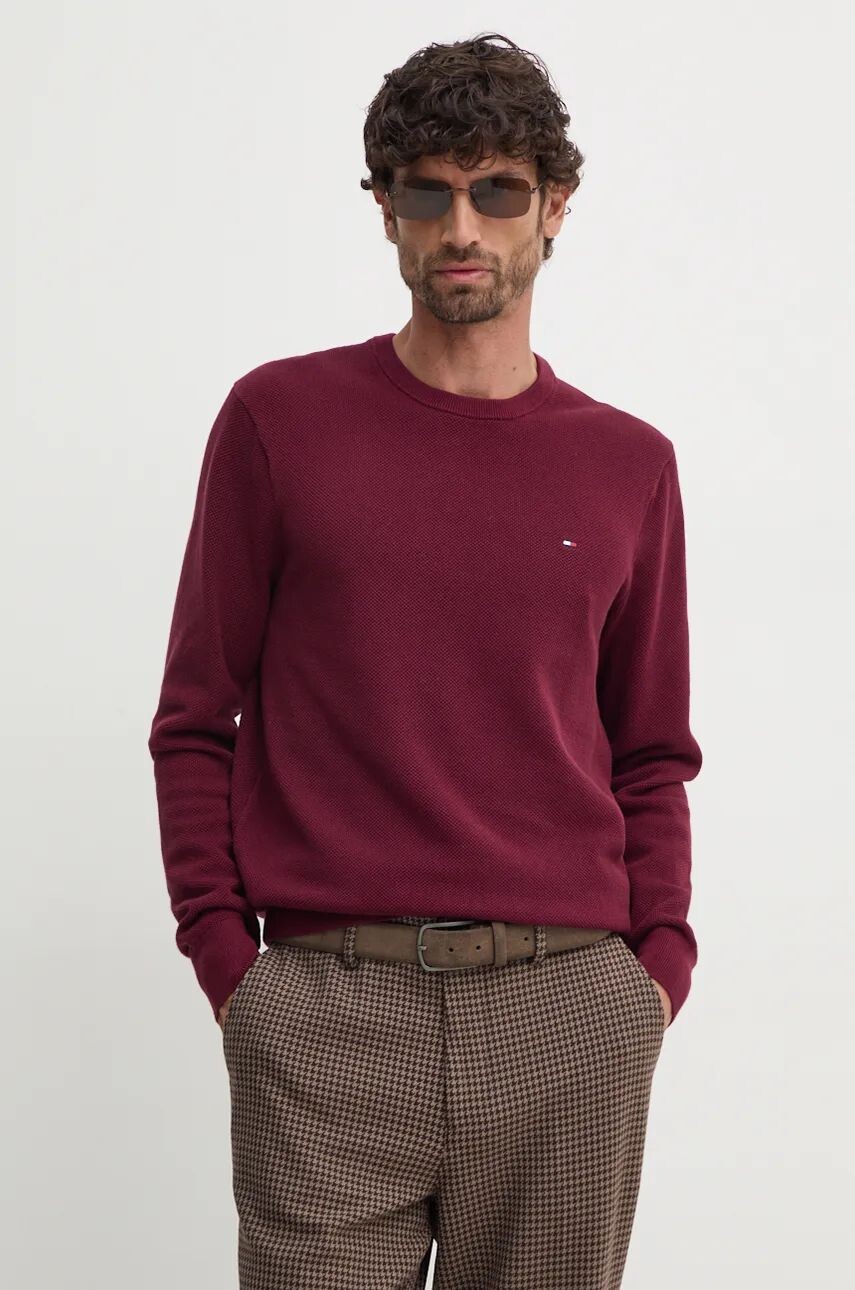

Хлопковый свитер Tommy Hilfiger, гранатовый