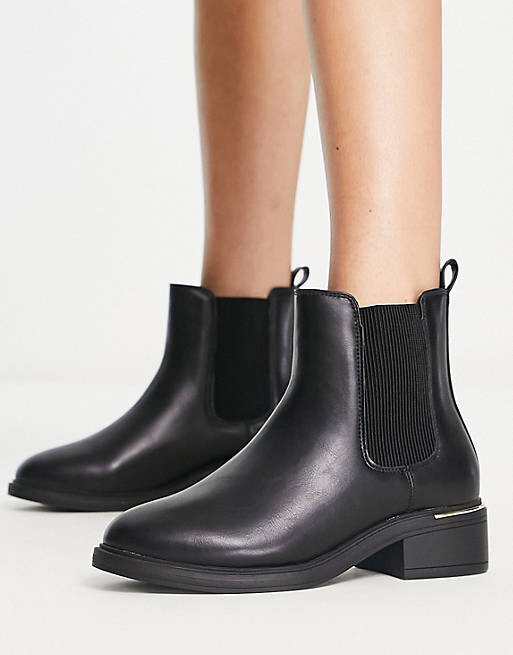 

Черные ботинки челси Schuh Wide Fit Colette