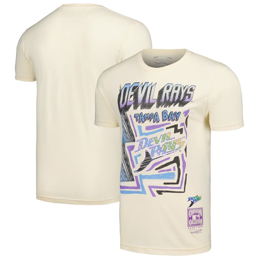 

Футболка с коротким рукавом Mitchell & Ness Tampa Bay Rays, кремовый