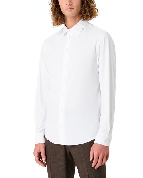 

Эластичная спортивная рубашка современного кроя Emporio Armani, цвет White