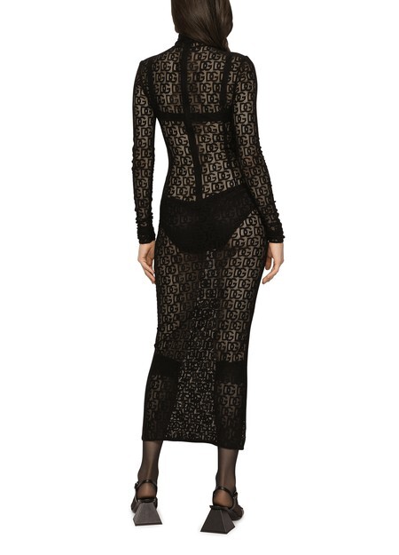 

Платье длиной до икры из тюля Dolce & Gabbana, черный