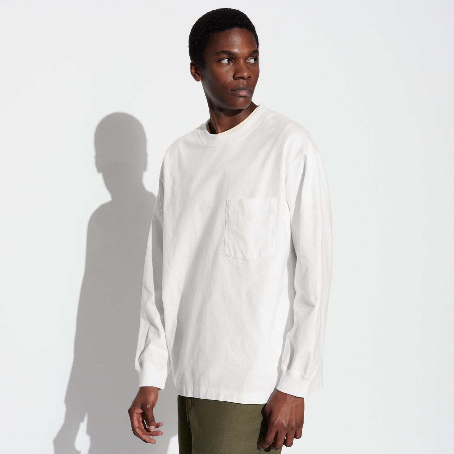 

Футболка из хлопка Uniqlo с круглым вырезом, белый
