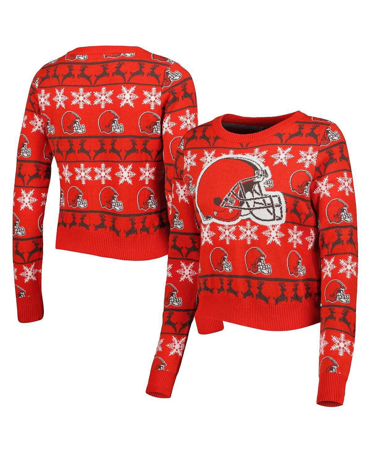 

Женский красный укороченный свитер Cleveland Browns Ugly Holiday FOCO, красный