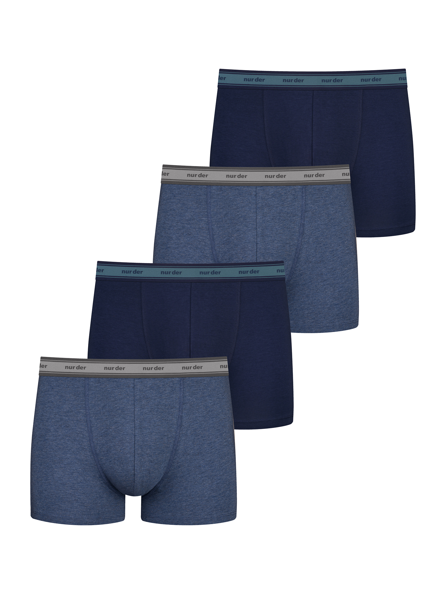 Боксеры NUR DER Retro Pants Boxer GOTS Organic Cotton, цвет blau/blau melange