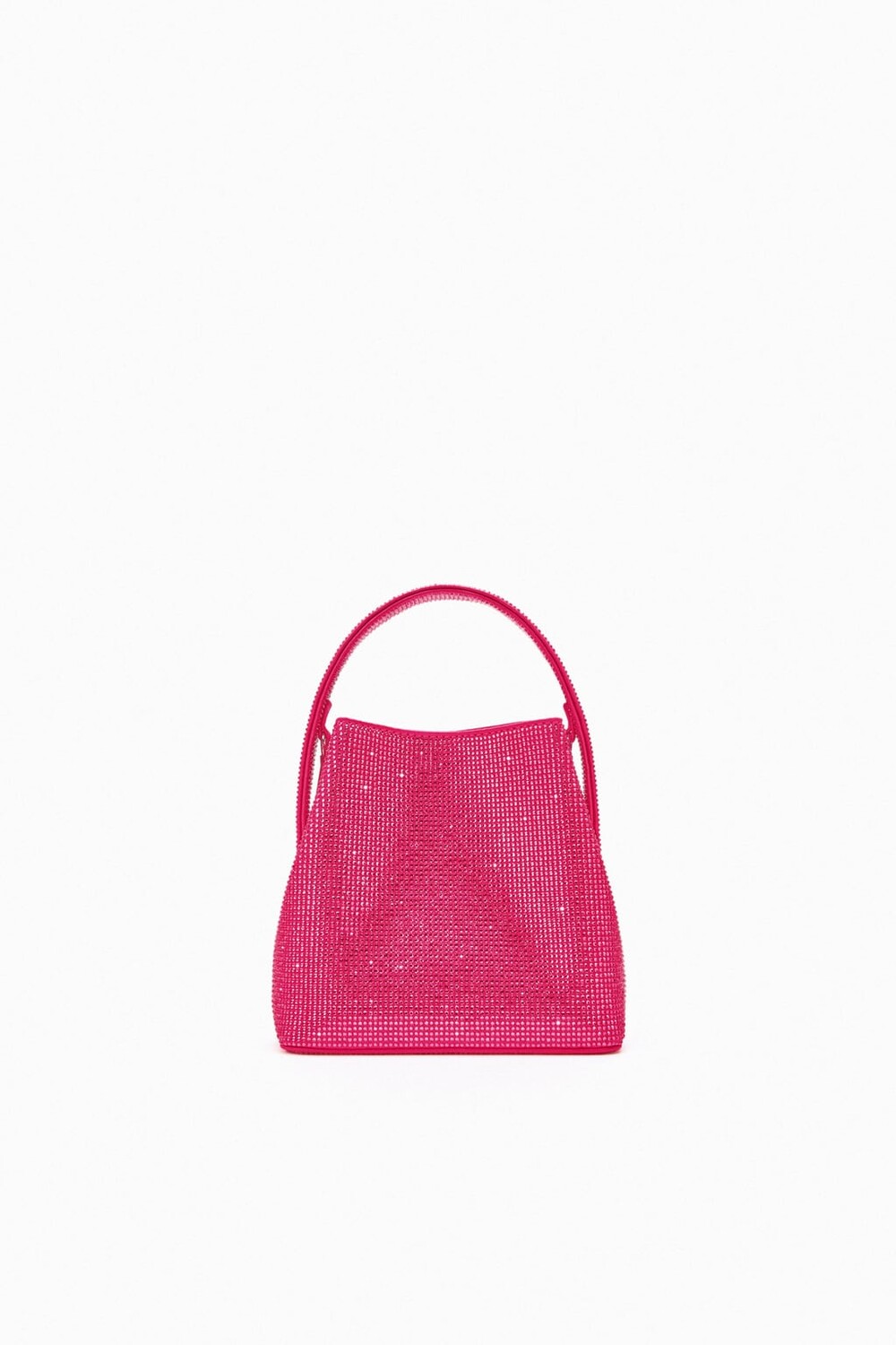 

Мини-сумка-ведро со стразами ZARA, розовый