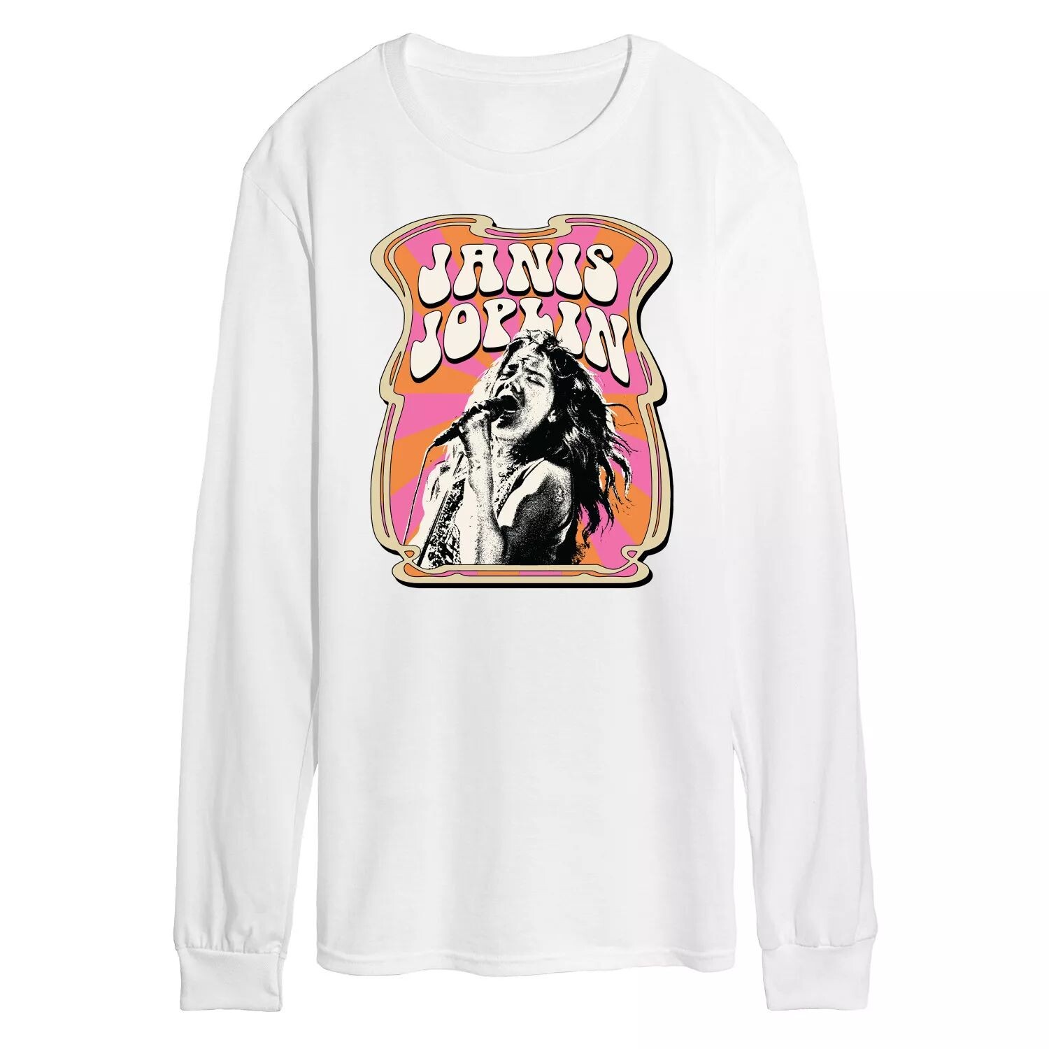 

Мужская футболка с длинными рукавами и плакатом Janis Joplin Licensed Character