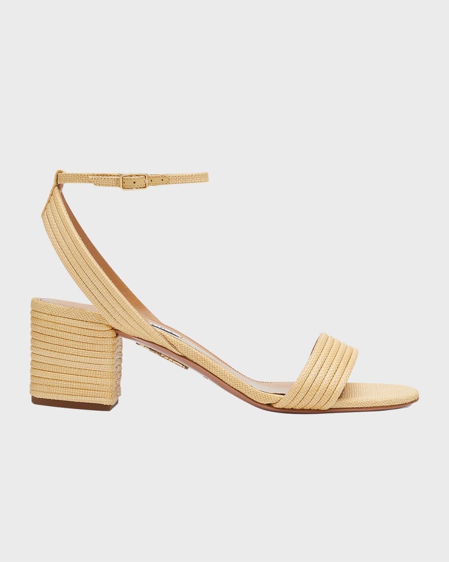 

Сандалии из рафии с ремешком на щиколотке Aquazzura