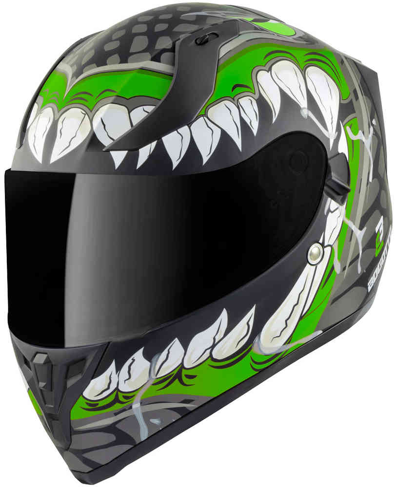 V128 Шлем наги Bogotto, черный матовый/зеленый цена и фото