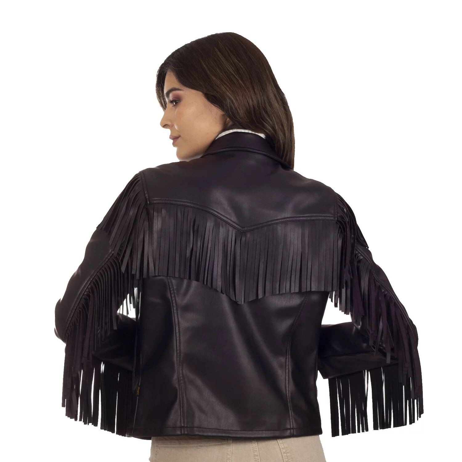 

Женская куртка Wrangler из искусственной кожи с бахромой Wrangler, черный