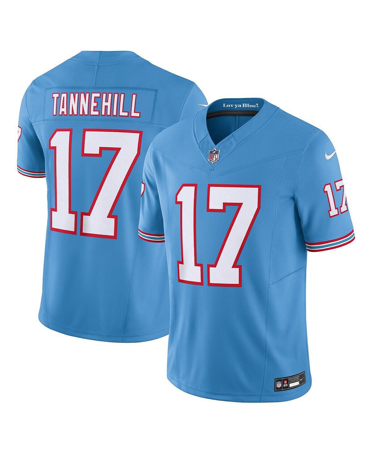 

Мужская голубая футболка Ryan Tannehill Tennessee Titans Oilers Throwback Vapor F.U.S.E. Ограниченный Джерси Nike, Синий