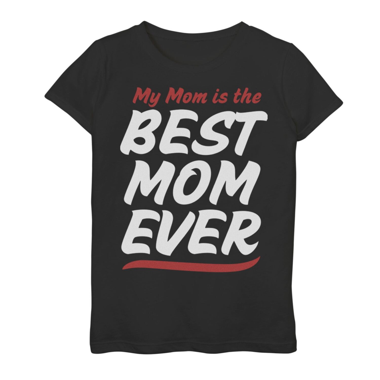 

Футболка с надписью Best Mom Ever для девочек 7–16 лет с графикой ко Дню матери Unbranded