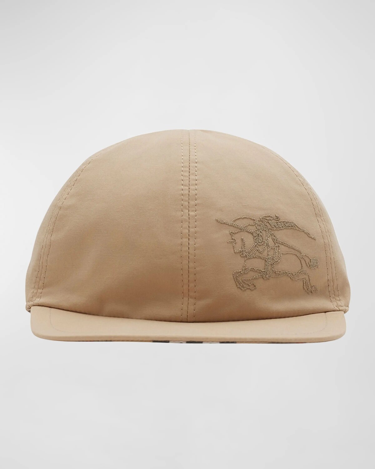 

Детская двусторонняя кепка в клетку, размер 12M-9 Burberry, цвет Sand Check