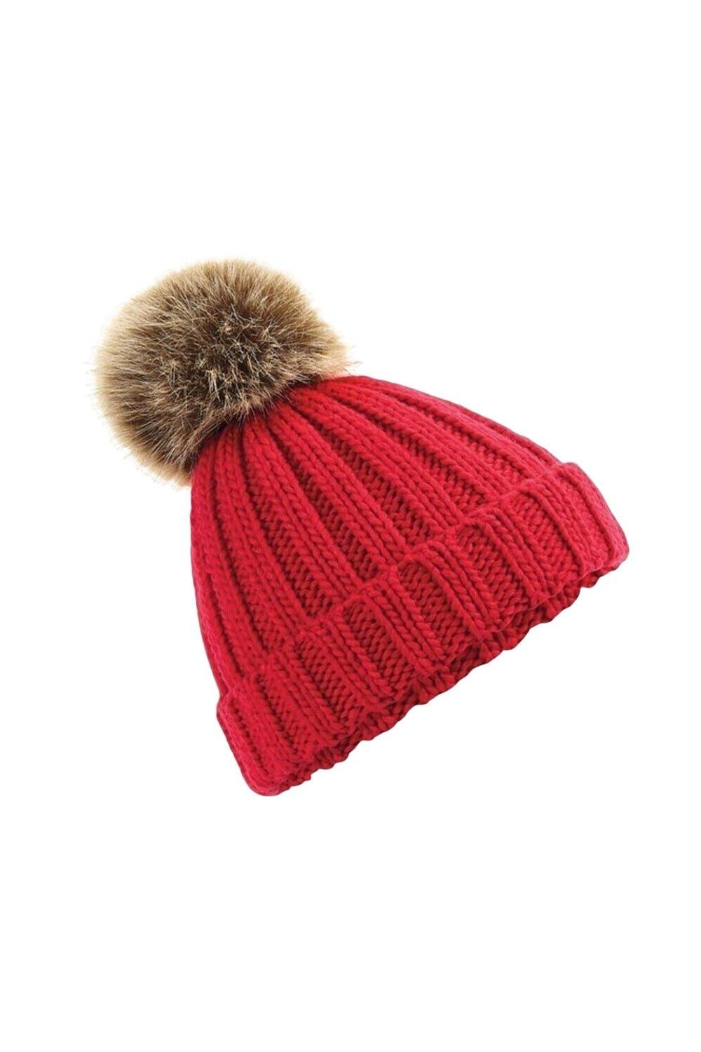 Зимняя шапка с манжетами Beechfield, красный оригинальная зимняя шапка бини с манжетами beechfield красный