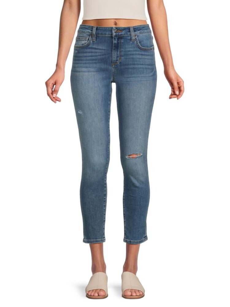 

Укороченные рваные джинсы скинни с пышными формами Joe'S Jeans, цвет Malibu Blue