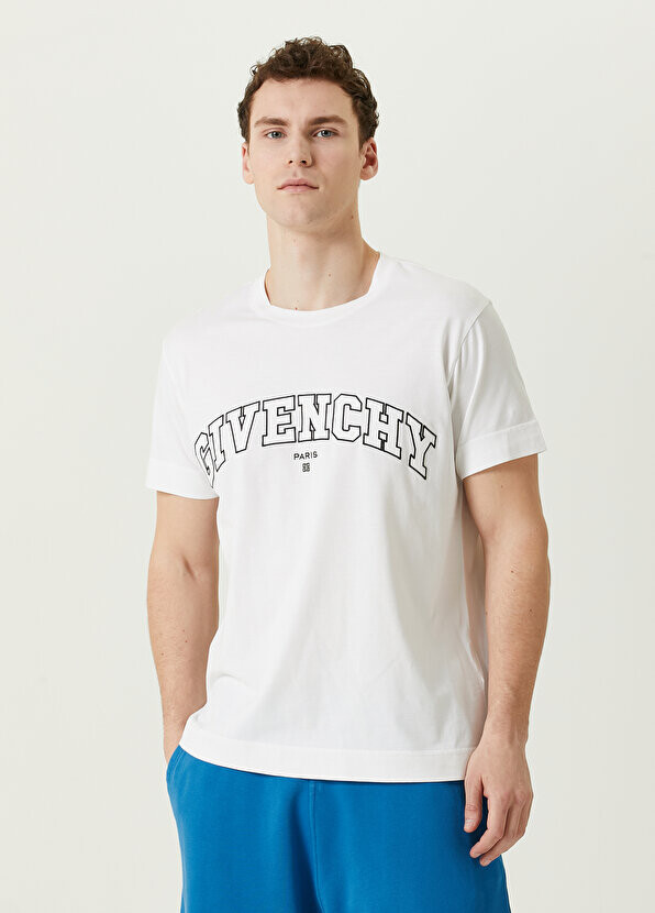 

Белая футболка с вышитым логотипом Givenchy, Белый