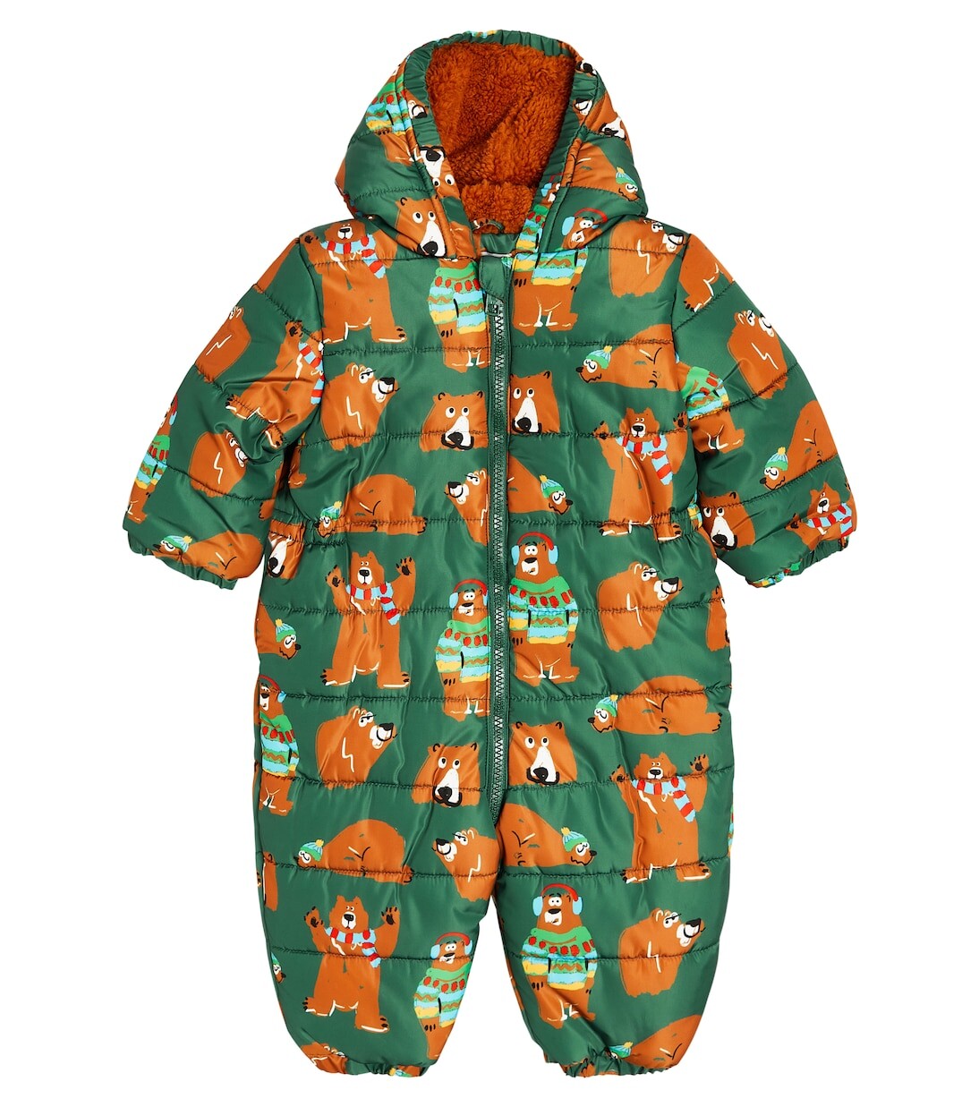 

Детский зимний комбинезон с принтом Stella Mccartney Kids, зеленый
