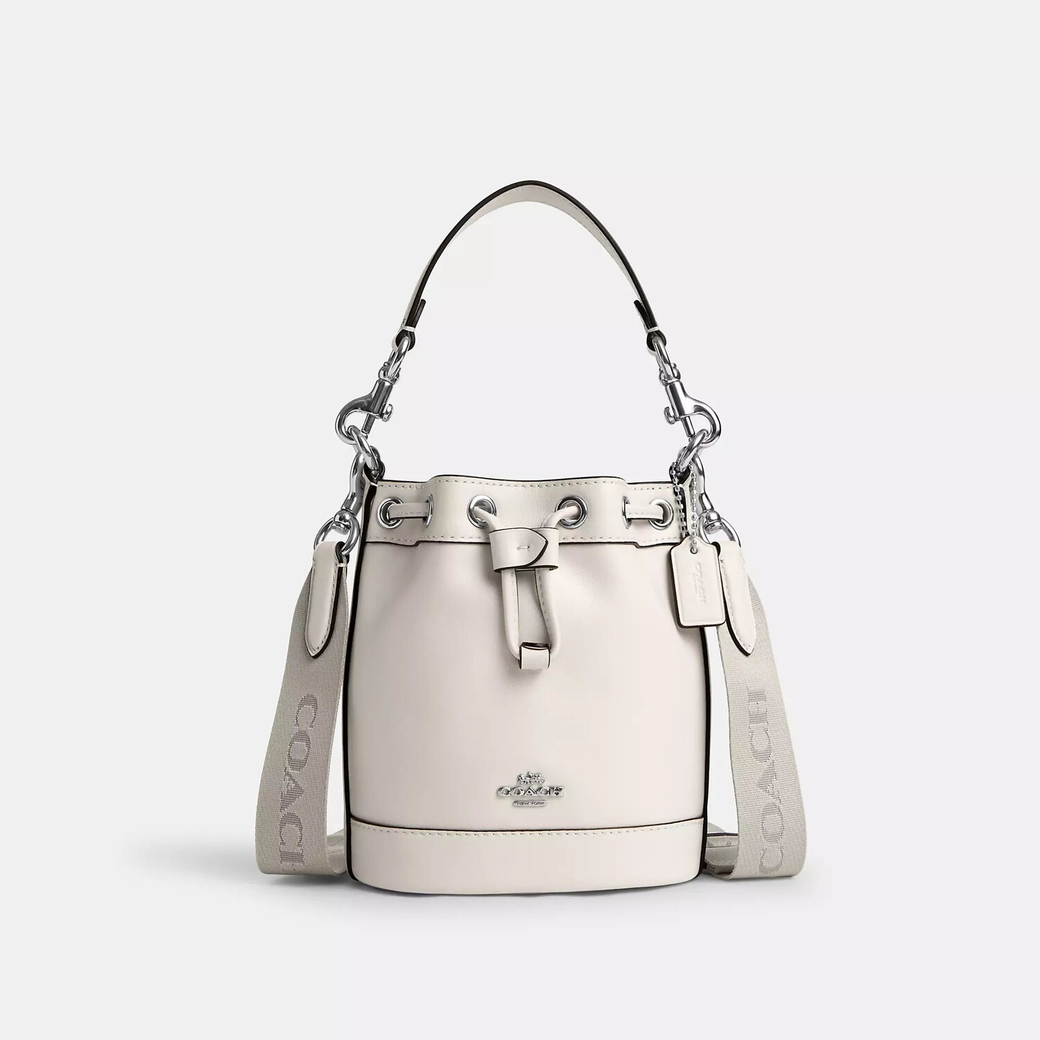 

Миниатюрная сумка-ведро Coach Outlet, цвет Silver/Chalk