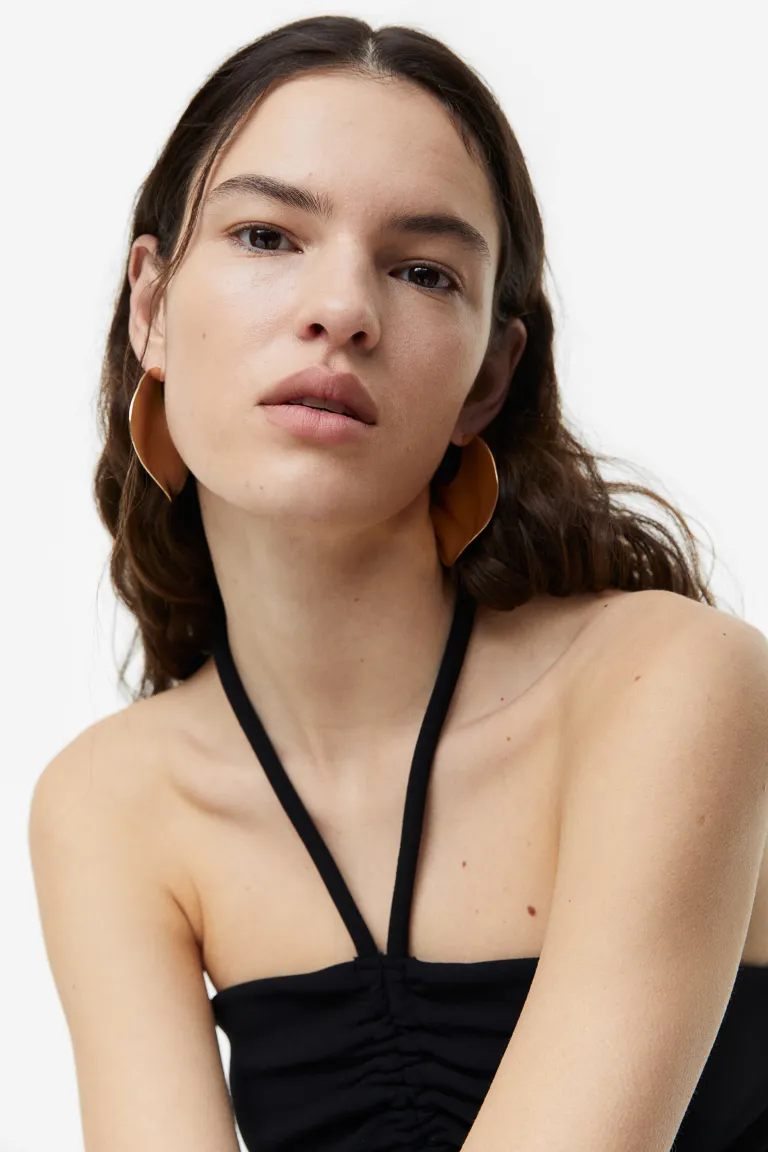 

Топ со шнурками за шеей H&M, черный