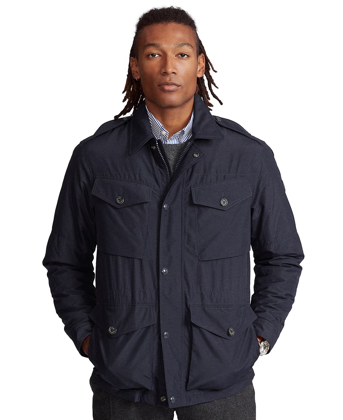 Мужская нейлоновая куртка в стиле милитари Polo Ralph Lauren мужская хлопковая куртка в стиле милитари темно синяя куртка цвета хаки повседневная куртка в стиле милитари 4xl осень 2021
