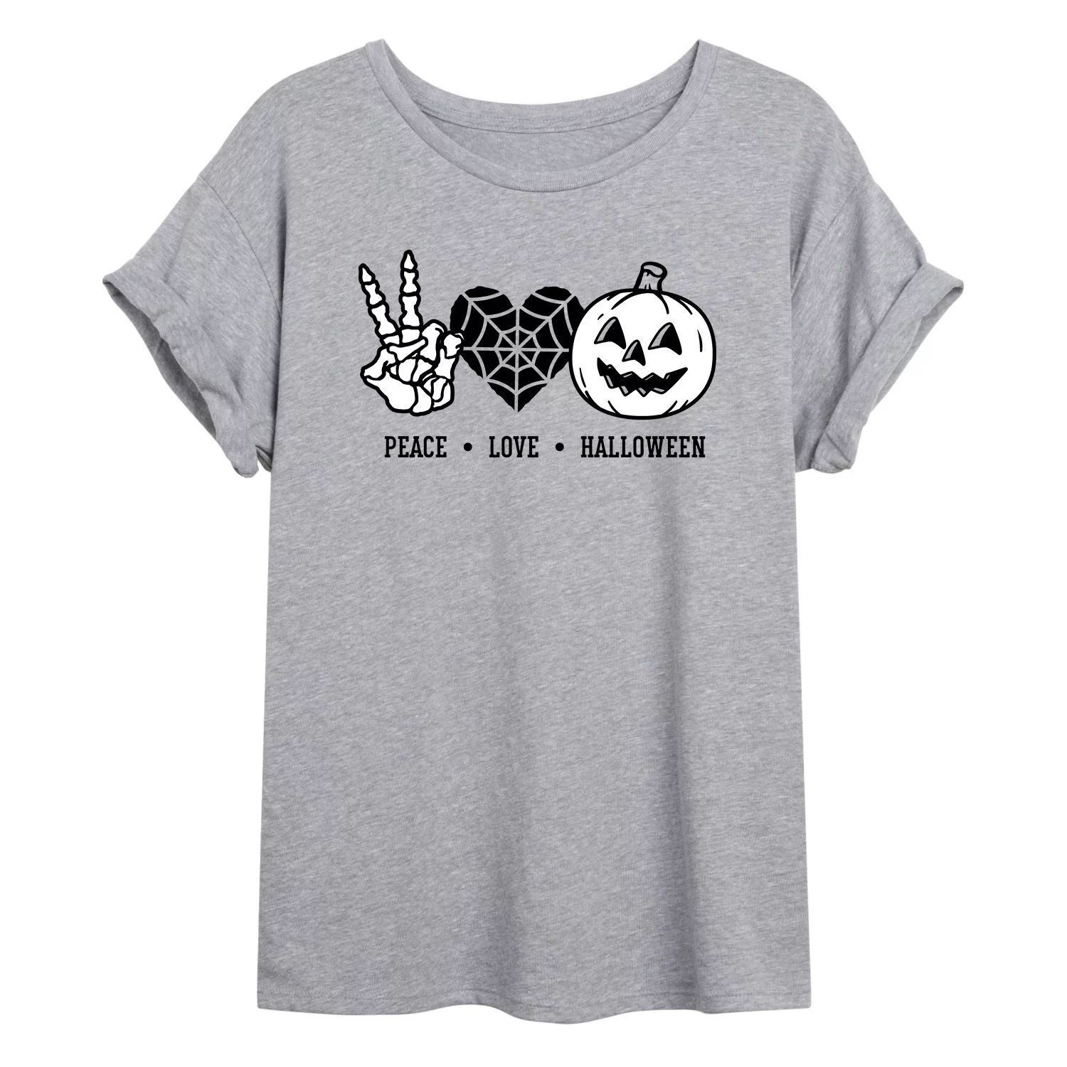 цена Большая футболка с рисунком для юниоров «Мир, любовь, Хэллоуин» Licensed Character