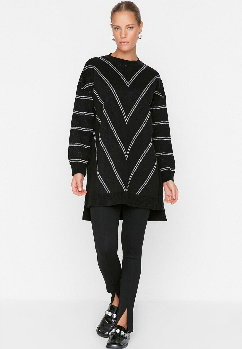 Вязаный свитер MODEST Trendyol Modest, цвет grey черный вязаный свитер trendyol modest