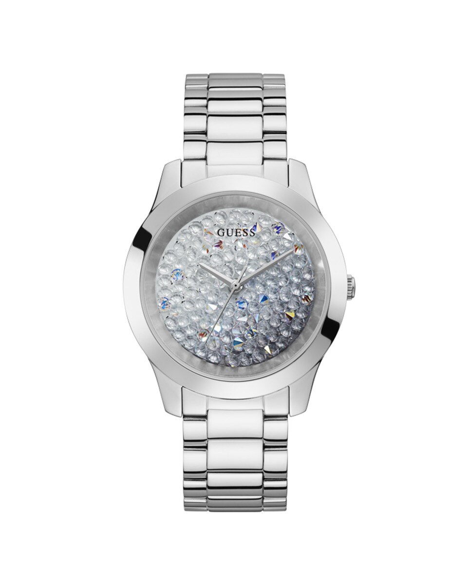 Женские часы Crush GW0020L1 со стальным и серебряным ремешком Guess, серебро
