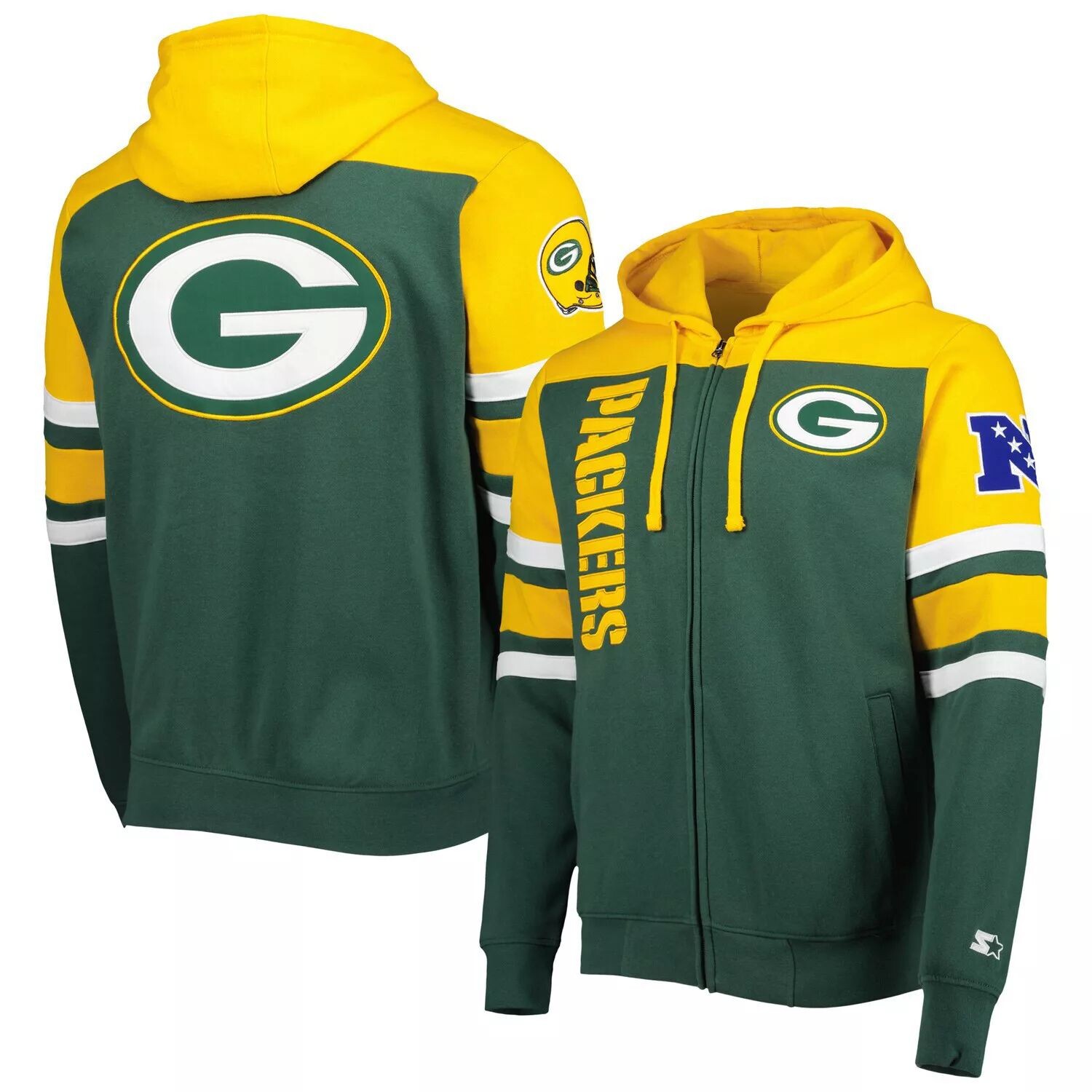 

Мужская зеленая куртка с капюшоном Green Bay Packers Extreme на молнии во всю длину Starter, Зеленый