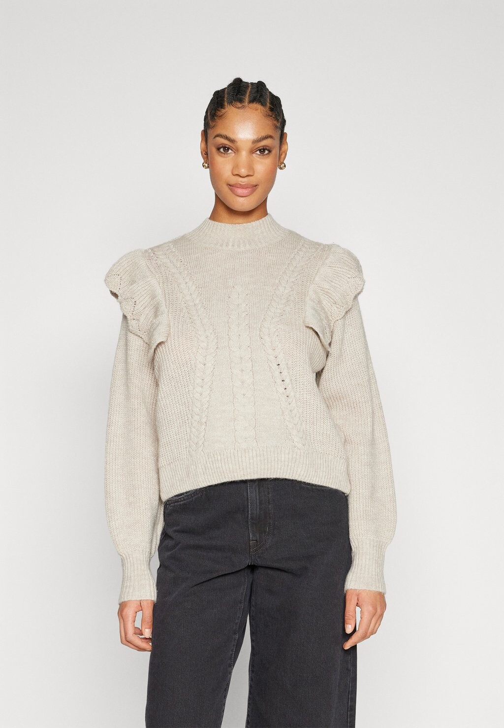 

Свитшот Vero Moda VMNEWENYA ПУЛОВЕР С ВЫСОКИМ ВОРОТОМ И БРЮКАМИ, серебряная подкладка/деталь меланжевая, Серый