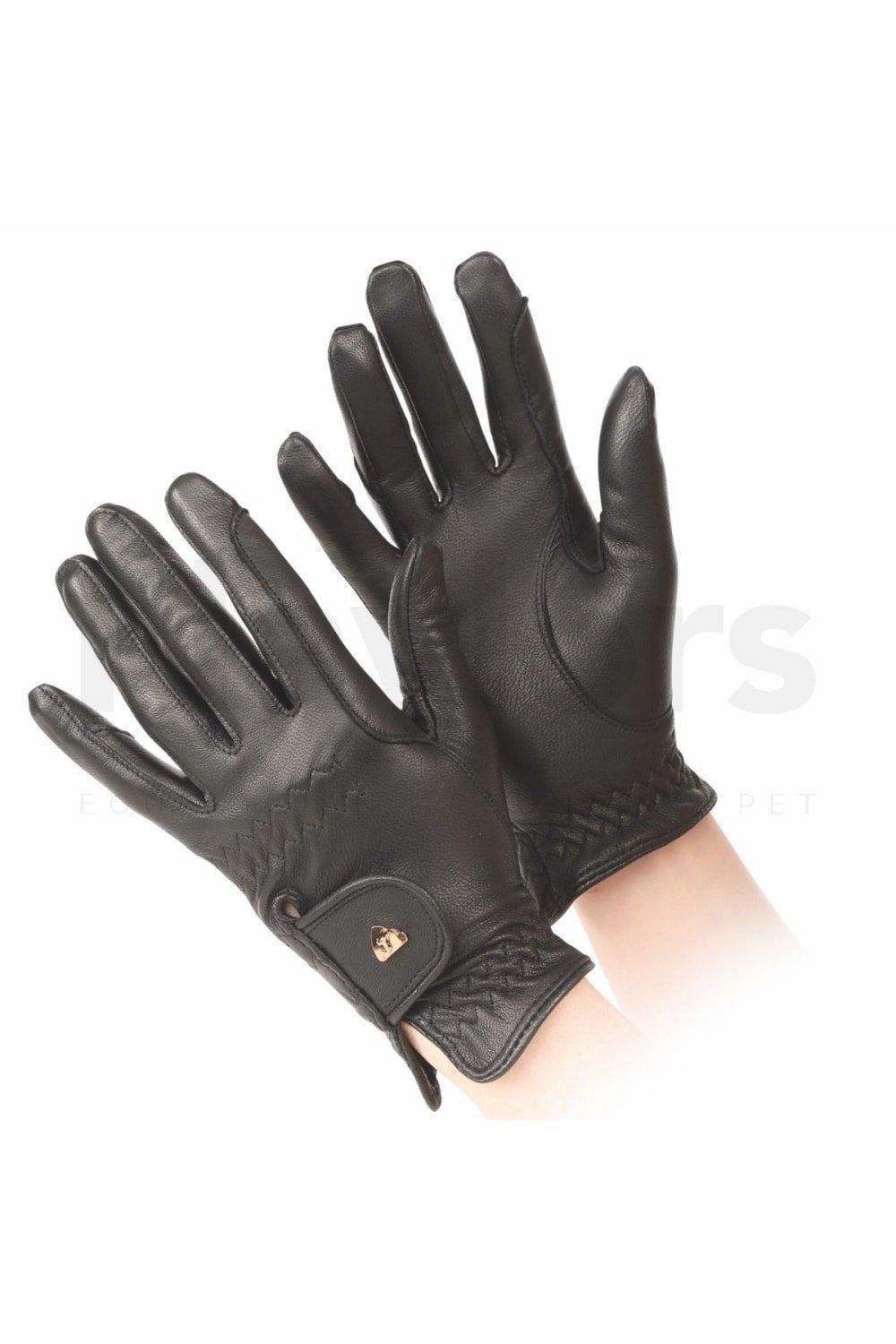 цена Кожаные перчатки для верховой езды Aubrion, черный
