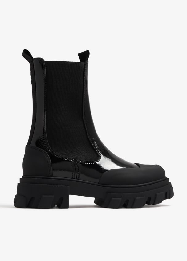 

Ботинки Ganni Cleated Mid Chelsea, черный