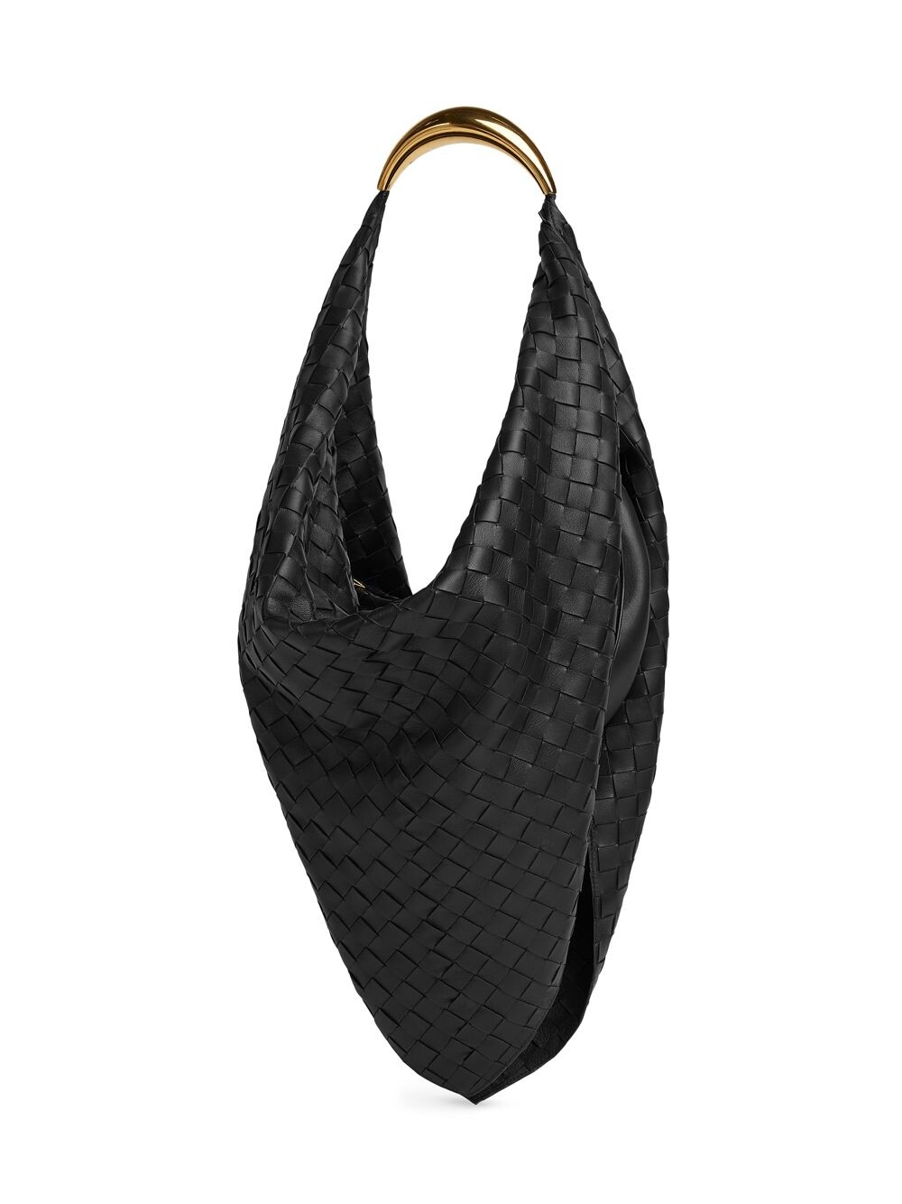 

Кожаная сумка Foulard Intrecciato с верхней ручкой Bottega Veneta, черный