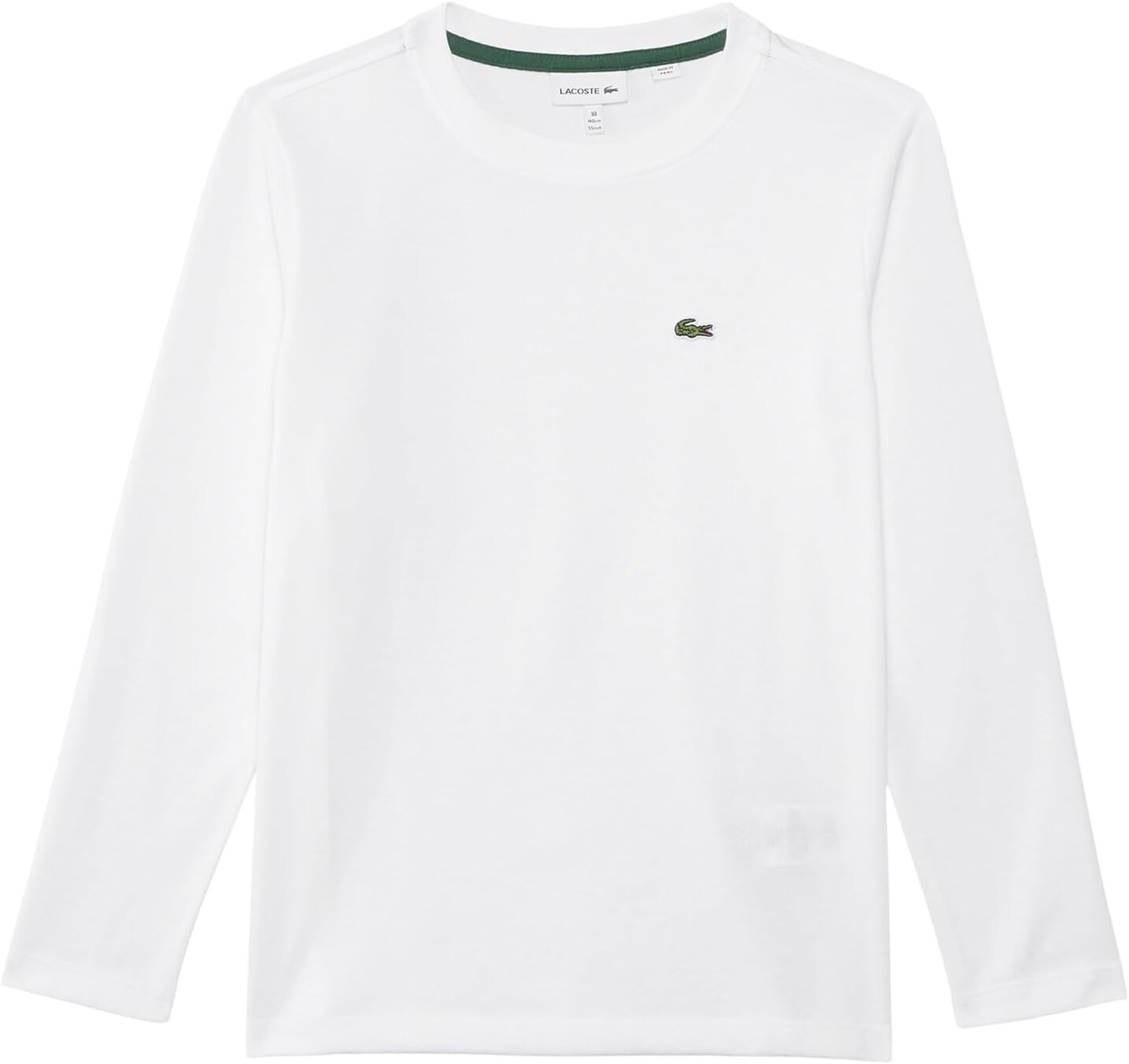 

Футболка Lacoste Kids Long Sleeve Crew Neck Cotton T-Shirt, белый