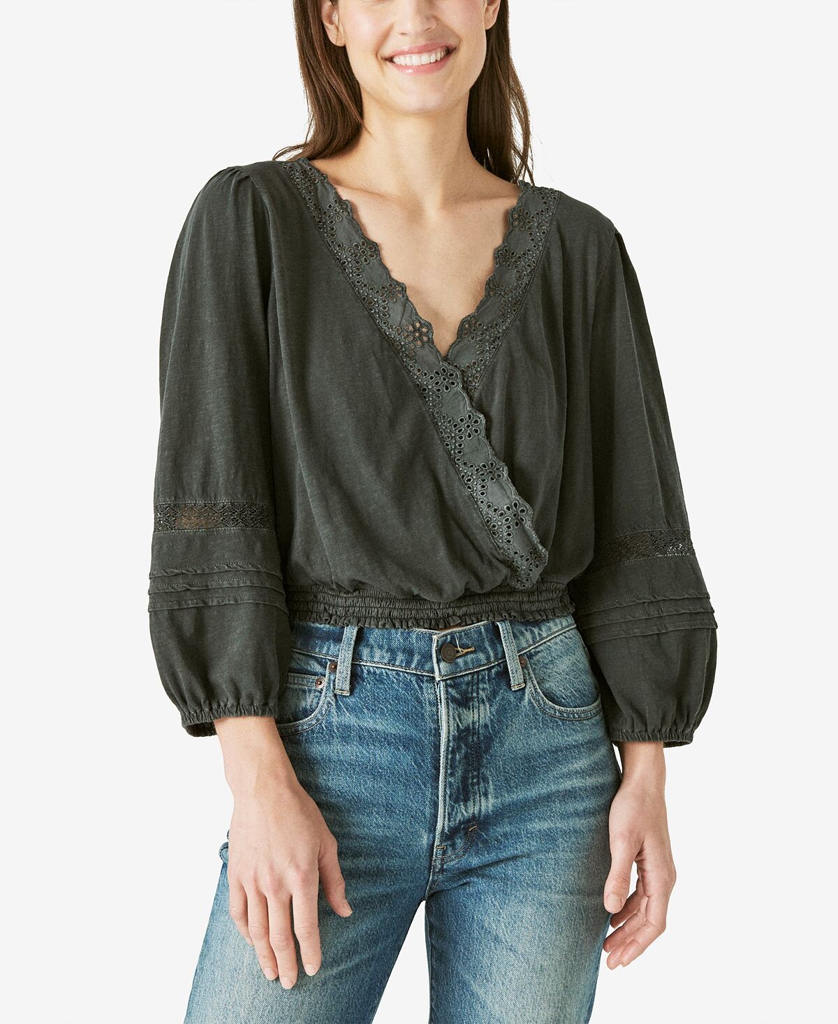 

Хлопковый топ с люверсами Lucky Brand
