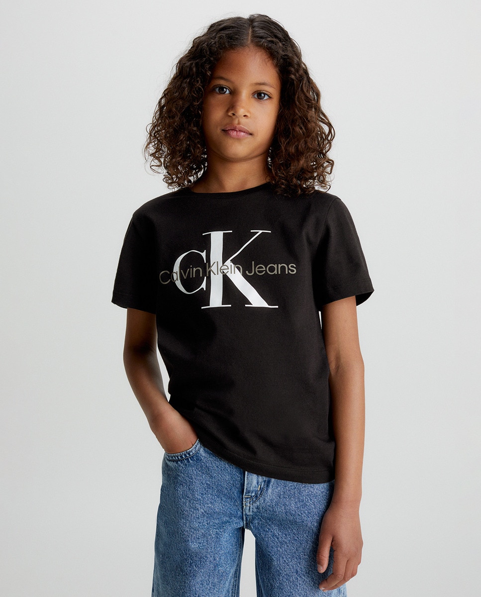 Черная футболка для мальчика с короткими рукавами Calvin Klein, черный футболка calvin klein средней длины застежка отсутствует короткий рукав размер l белый
