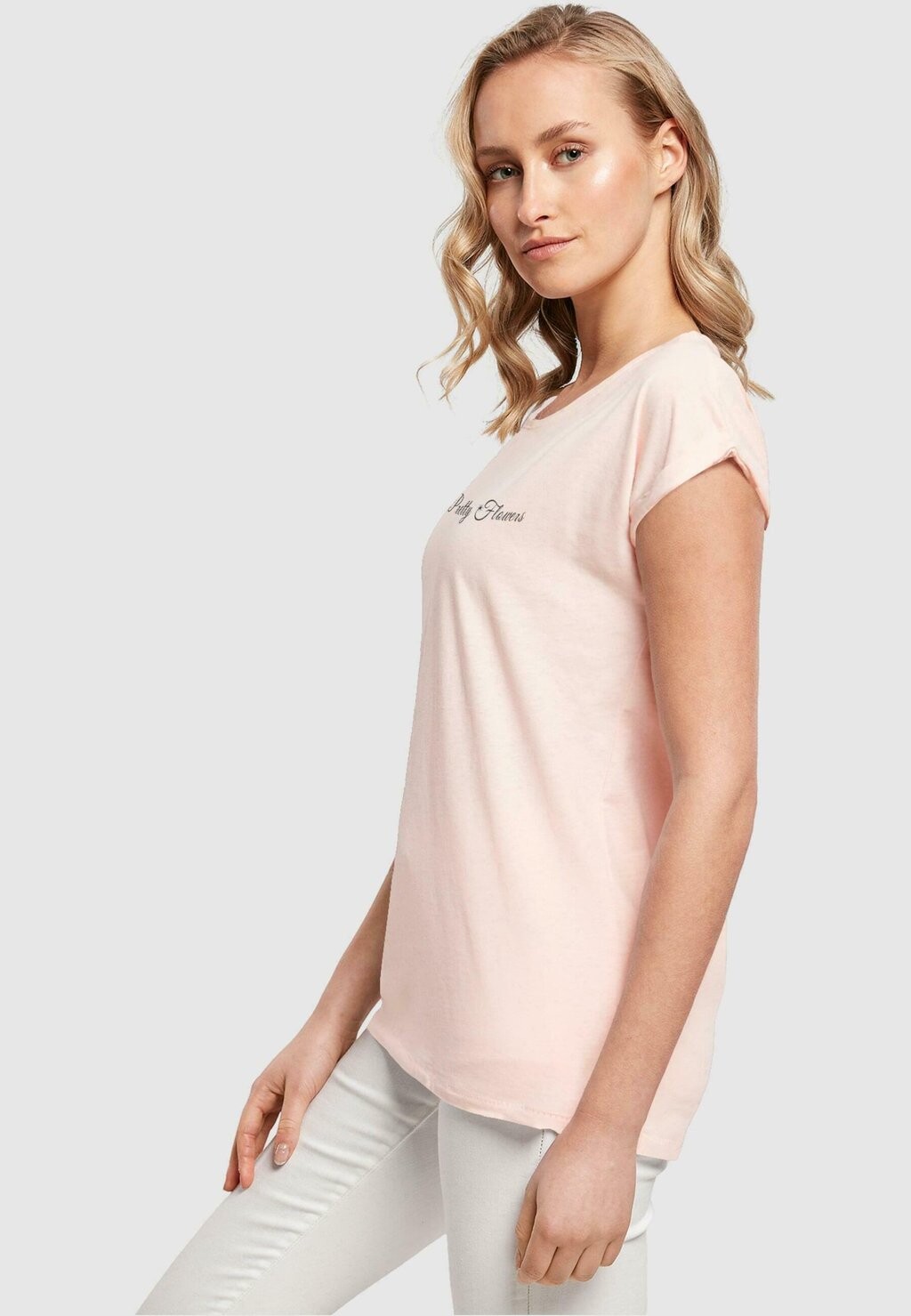 

Футболка с принтом PRETTY FLOWERS EXTENDED SHOULDER Merchcode, розовый