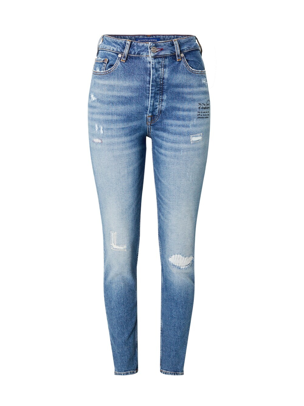 

Джинсы узкого кроя Scotch & Soda The Line high rise skinny in organic cot, синий