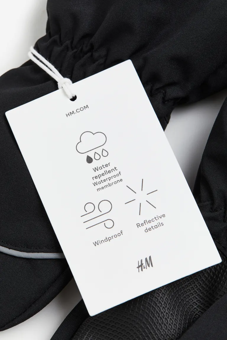 

Перчатки с водоотталкивающей мембраной на один палец H&M, черный