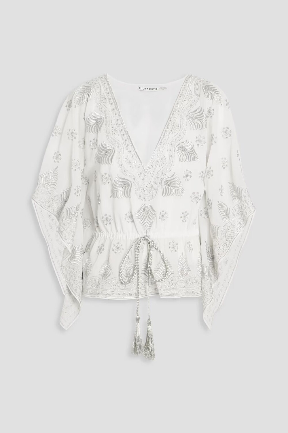 

Блузка Sharita из крепдешина с декором Alice + Olivia, белый