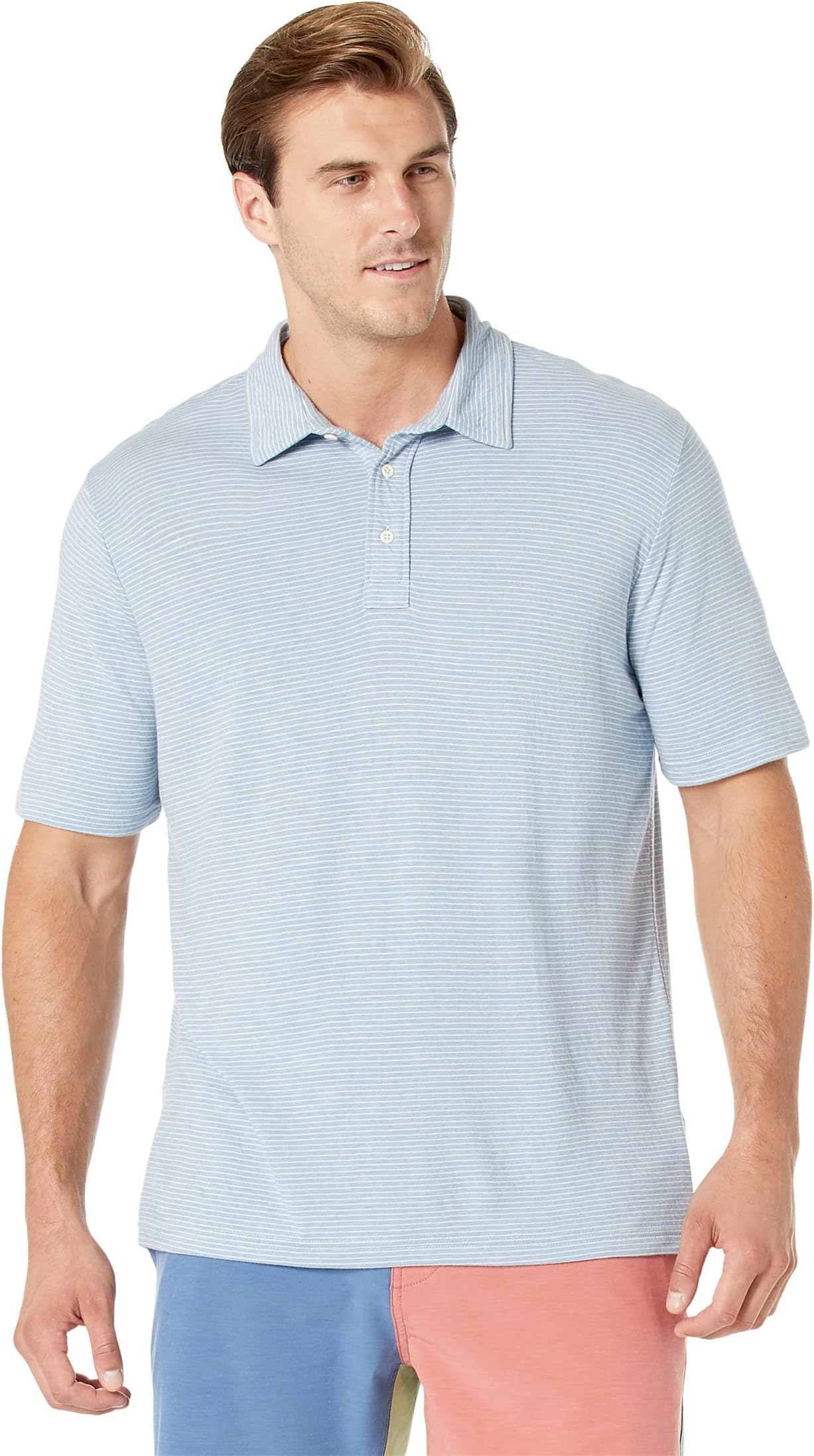 Рубашка-поло Cloud Stripe Short Sleeve Polo Faherty, цвет Dune Stripe Blue