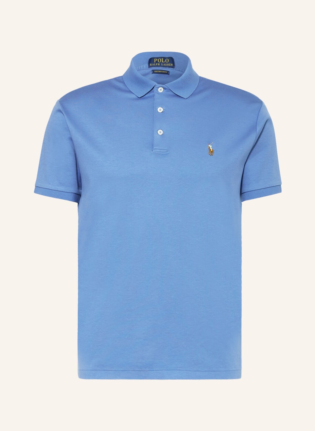 

Рубашка поло POLO RALPH LAUREN Jersey Custom Slim Fit, синий