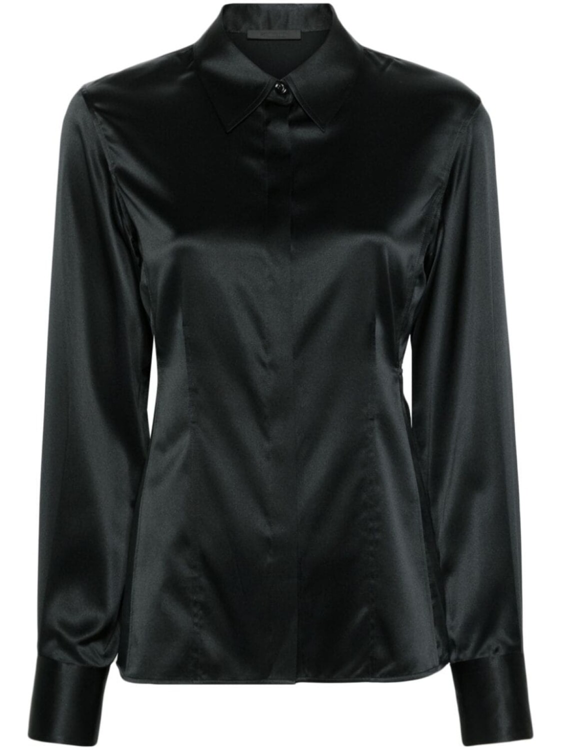 

Helmut Lang шелковая рубашка Seamed Slash, черный