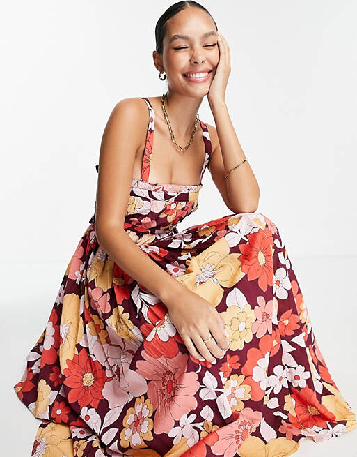 

Сарафан миди с плиссированной юбкой ASOS DESIGN