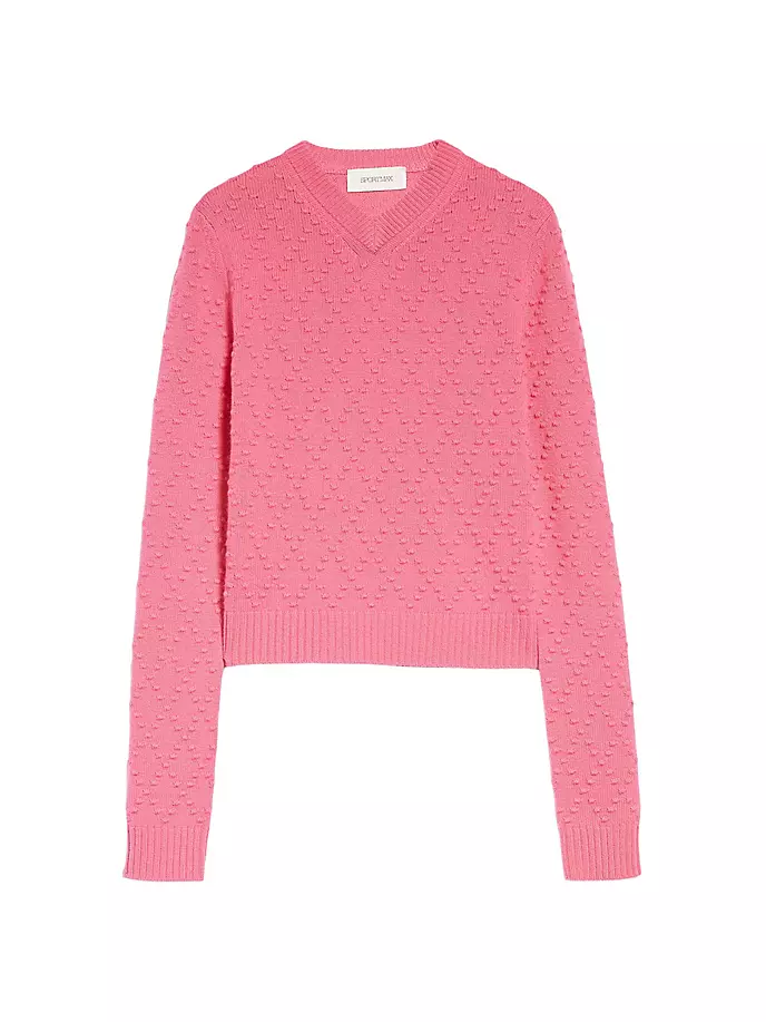 Клетчатый шерстяной свитер Sportmax, розовый клетчатый свитер h