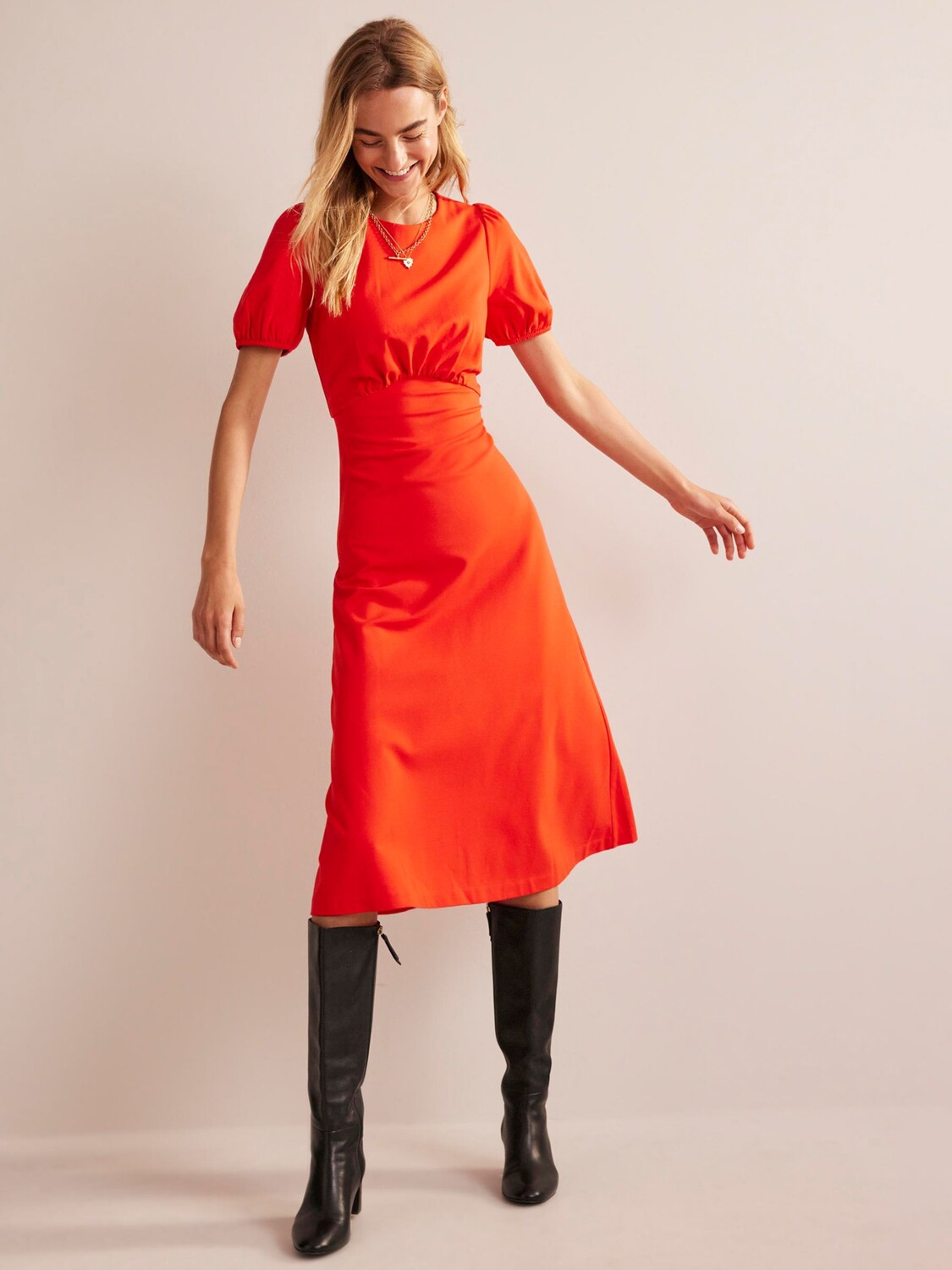 

Платье миди Boden Nancy Empire Line, Fiesta Orange