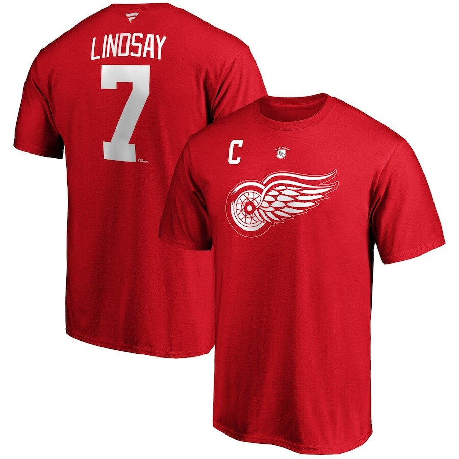 

Футболка с именем и номером Fanatics Branded Detroit Red Wings, красный
