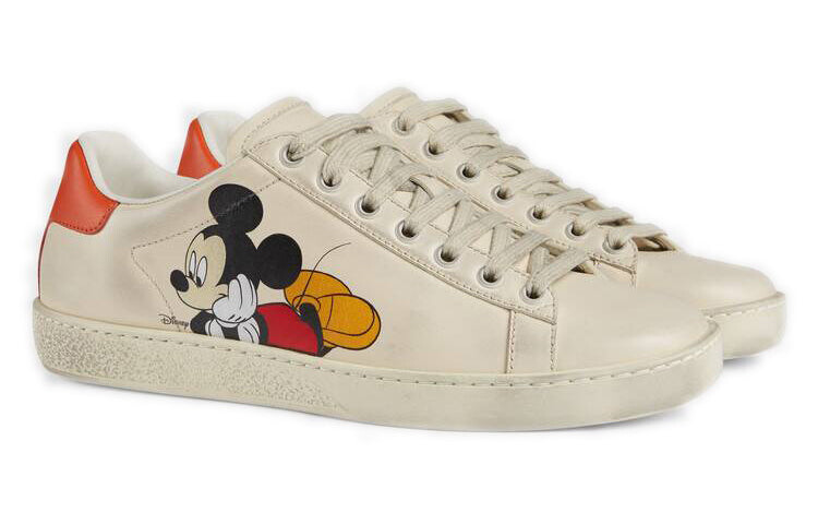 

Кроссовки Disney x Gucci Ace Series Mickey Print, бежевый / оранжевый
