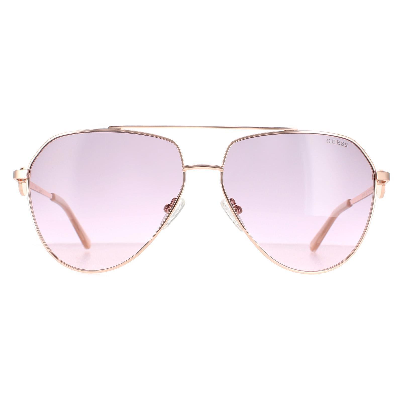 Авиатор блестящее розовое золото бордо с градиентом GF6140 Guess, золото солнцезащитные очки oliver wood авиаторы для женщин черный
