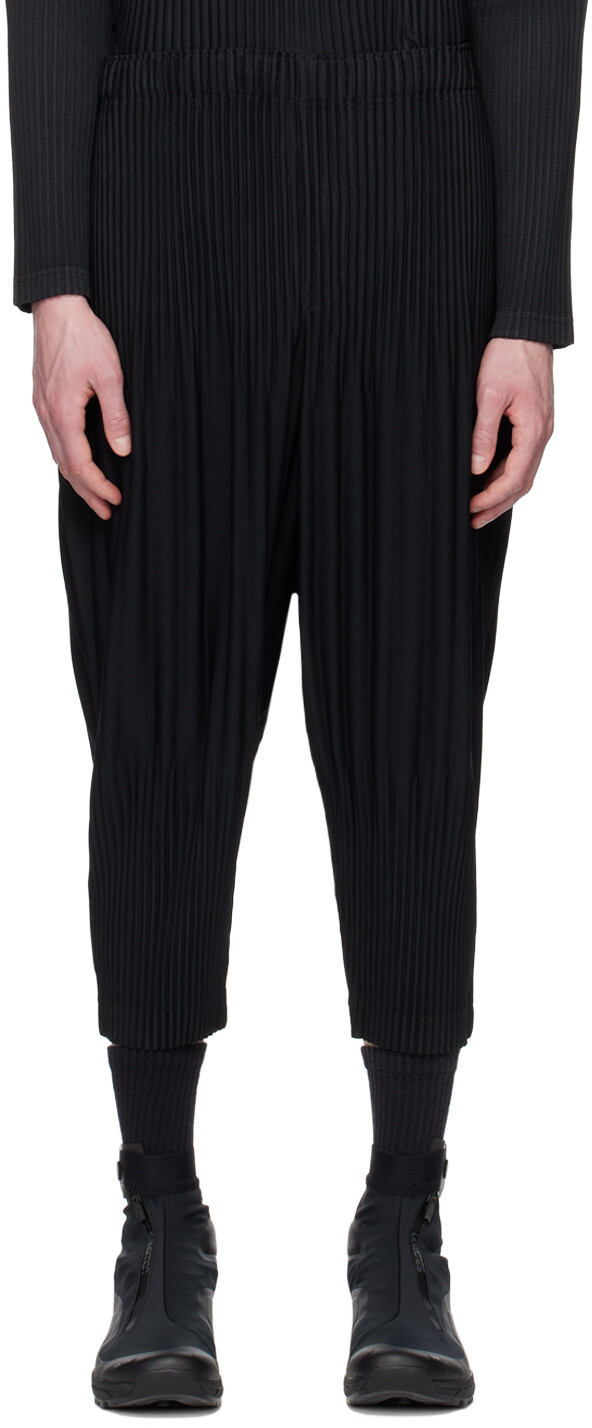 

Черные базовые брюки HOMME PLISSe ISSEY MIYAKE, Черный